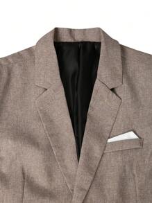 Manfinity Mode Men's Solid Color Lapel Collar Business Casual Suit Set