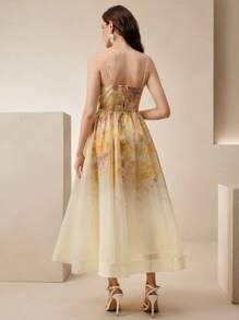 Anewsta 花卉印花优雅时尚夏季无袖连衣裙 - 彩色 - 查看 2