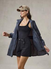 OutZeal Veste de protection solaire légère et rafraîchissante avec capuche, protection UPF50+ pour femmes, avec cordon de serrage à la taille