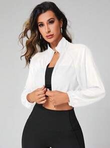 Gameset SHEIN Sport 女式休闲运动拉链长袖短款夹克