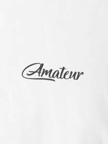 AXEPEAK Men Letter Graphic Short Sleeve Tee & Plaid Shorts Set, Vintage, Streetwear Edition - Multicolor - View 4