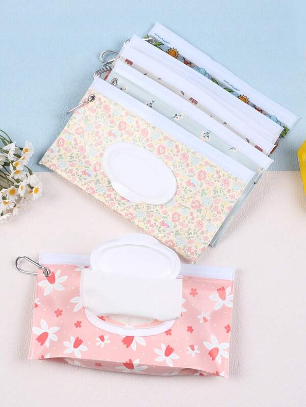 SHEIN 1 pieza Bolsa portátil de toallitas húmedas de EVA, bolsa de pañuelos con tapa con hebilla y extracción, bolsa de pañuelos reutilizable, caja de pañuelos práctica, artículos del hogar, mesa, decoración del hogar, organización y almacenamiento del hogar, decoración de la habitación, decoración del dormitorio, accesorios de cocina, utensilios de cocina, organizador de cocina, viaje, vacaciones, soporte para caja de pañuelos, soporte para servilletas, esencial para reuniones familiares de vacaciones, viajes de verano y festivales