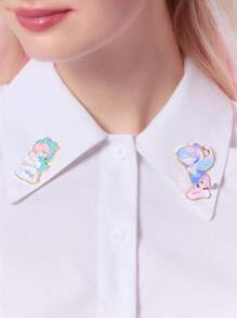 Pop Mart Azura X SHEIN Zinc Alloy Dreamlike Badge Brooch, Suitable For Collection, Gift, And Fashion Matching