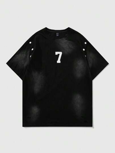 Street Life قميص تي شيرت مطبوع بشعار مصمم للرجال، مناسب للارتداء اليومي في الربيع/الصيف