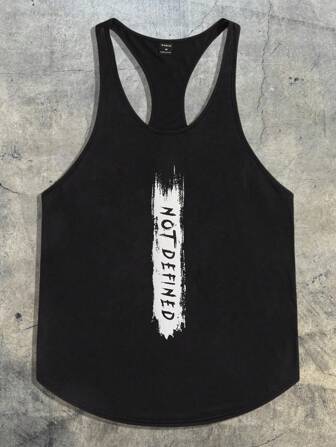 Débardeur décontracté pour hommes avec imprimé lettres, idéal pour les déplacements quotidiens, été