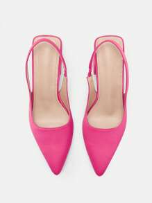 CUCCOO CURVES Women's Plus Size Fuchsia Classic Comfortable Pointed Toe High Heels, Pink - Hot Pink - View 6