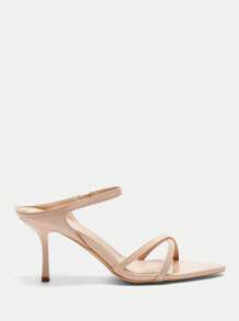 CUCCOO CURVES 7.5cm Heel Height Apricot Mirror Surface Fashion Wide Fit Pointed Toe High Heel Sandals For Women - Apricot - View 9