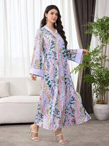 SHEIN Najma 优雅、奢华、优雅的女士超大连衣裙 - 彩色 - 查看 4