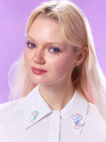 Pop Mart Azura X SHEIN Zinc Alloy Dreamlike Badge Brooch, Suitable For Collection, Gift, And Fashion Matching