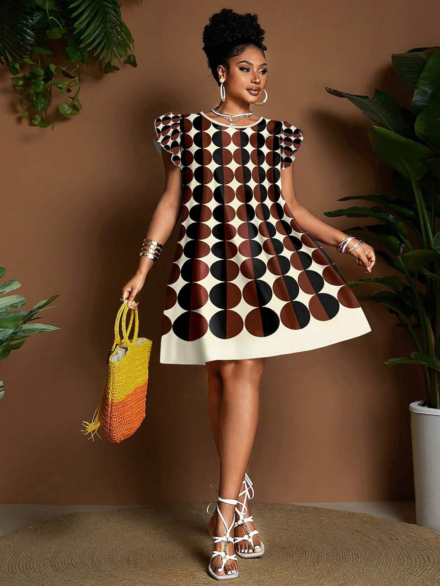 Maweii Women's Woven Comfortable Digital Print Dress In Red, Brown, Black, And Apricot Patterns Is Sexy, Elegant, And Perfect For A Holiday Look. It's Suitable For Various Occasions Such As Holidays, New Year's, Christmas, Thanksgiving, Graduation Season, Valentine's Day, Back To School, Parties, And Dates. It Comes In A Variety Of Styles, Including Elegant, Fashionable, Sporty, Casual, Edgy, And Streetwear. This Elegant Dress Can Be Worn As A Casual Holiday Outfit Or A Party Pullover, Suitable For Autumn, Winter, Spring, Summer, Spring/Autumn, And Autumn/Winter Seasons. - White - View 1