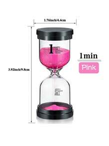 SHEIN Reloj de arena de vidrio con tapa negra marcada en 1/3/5/10/15/30 minutos, decoración del hogar, apto para tareas de los niños, cepillado de dientes, cocina, yoga, juegos, decoración de escritorio, mejor regalo para cumpleaños y graduación