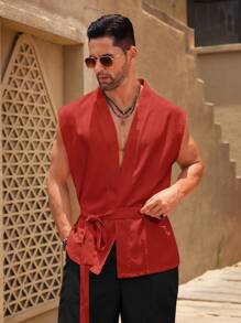 Manfinity RSRT Men's Summer Casual Solid Color Waistcoat
