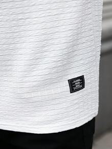 Manfinity Homme Camiseta de tirantes casual de punto de gofre con cuello redondo para hombre, para verano