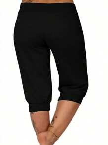 SHEIN LUNE Pantalones casuales con cordón y estampado de mariposa en tallas grandes