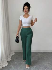 Elenzga 女式纯色口袋休闲长裤