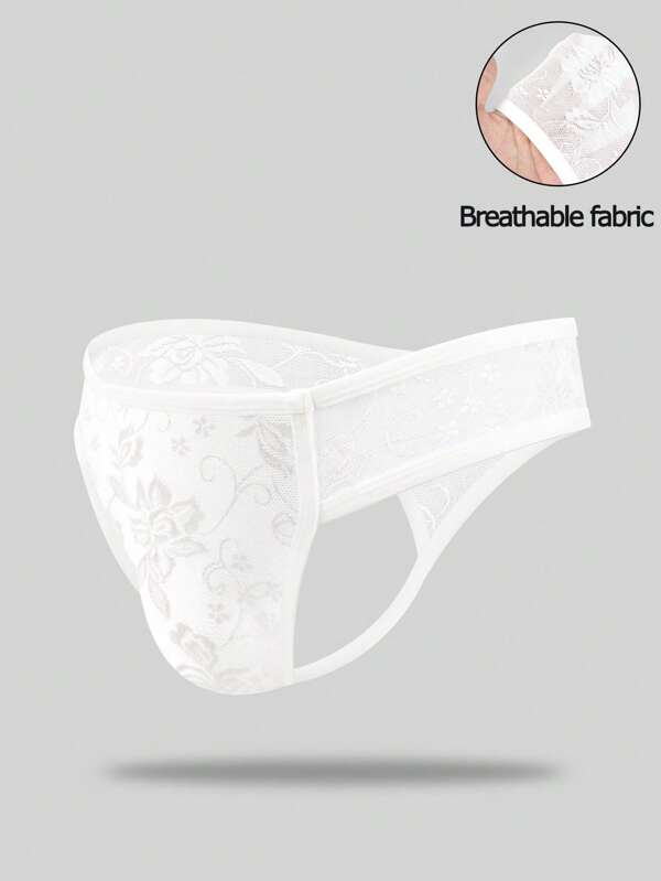 SHEIN Durchsichtige, sexy G-String-Unterwäsche für Männer, Unifarben mit Prägung, Cut Out
