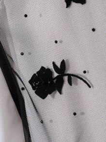 Teen Girls Latest Design Mesh Insert Puff Sleeve Dress - White - View 7