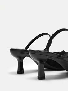 CUCCOO CURVES Giày đế bằng hở lưng cổ điển thời trang nữ, màu đen, dáng rộng, giày lười mũi nhọn đế thấp thoải mái, phù hợp để đi làm, hẹn hò, tiệc tùng và nhiều dịp khác - màu đen - Xem 8