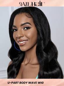 Body Wave U Part Wig Natural Human Hair Wig For Women None Lace Front Wig Middle U Shape - SNatural - View 2
