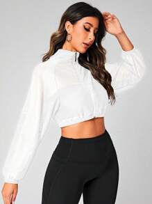 Gameset SHEIN Sport 女式休闲运动拉链长袖短款夹克