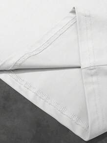 Manfinity LEGND Ensemble t-shirt casual à manches courtes col rond avec imprimé slogan et short à cordon de serrage pour homme - Blanc - Voir 6