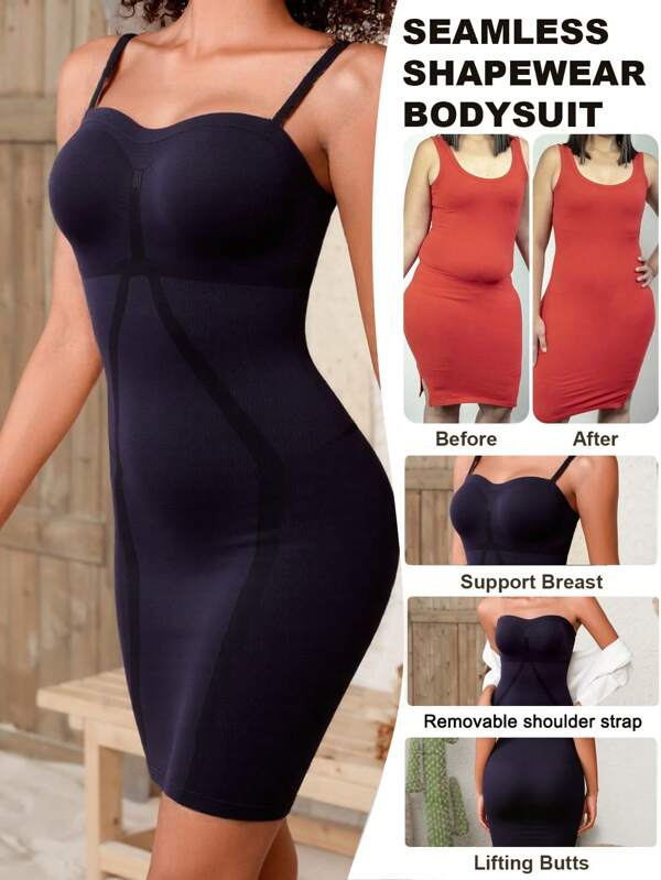 SHEIN 1pc Women's Seamless Waist Cincher & Butt Lifting Bodycon Dress