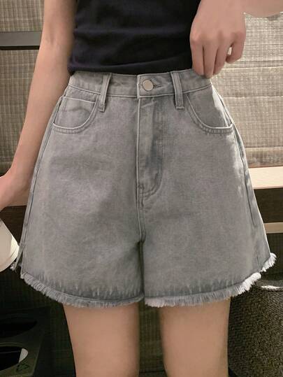 DAZY 女式夏季磨边休闲牛仔短裤