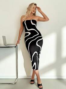 SHEIN Essnce Robe Sans Bretelles Grande Taille Pour Femmes