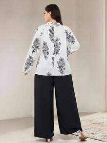 Modelyn Plus Size Women Arabic Style Outfit, Fashionable For Summer, Modest - Black and White - View 6