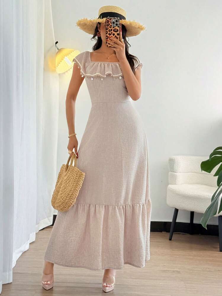 New Summer Linen Party Beach Dress For Women,Casual Women Dresses Maxi Dress