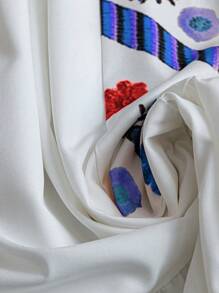 SHEIN LUNE Plus Size Casual Vacation Style Floral V-Neck Dress - Multicolor - View 7