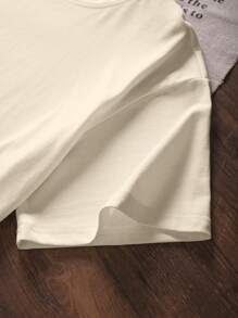 INAWLY 女士休闲字母与花卉印花圆领短袖T恤，夏季