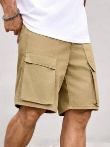 Manfinity Homme Men's Casual Loose Fit Cargo Pockets Denim Shorts - Yellow - View 4