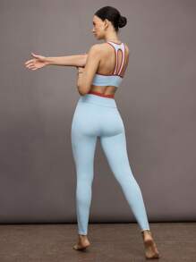 Activina 女士双色简约日常运动文胸 - 淺藍色 - 查看 3