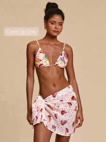 Travachic Damen Bunte Zufallsprint Strandkleid, für Strände - Verschiedenfarbig - Übersicht 3