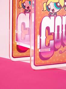 THE POWERPUFF GIRLS X SHEIN 花朵、泡泡、毛茛图案亚克力组装收纳盒 - 黃色 - 查看 4