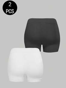 SHEIN 2条女士无缝中腰柔软轻便内裤