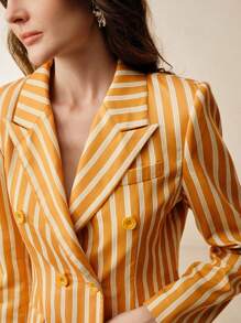 Anewsta Nuovo set da donna primavera/estate composto da blazer casual a righe e pantaloni morbidi con vita alta