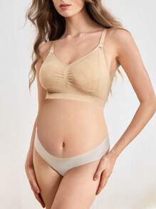 BloomMama Maternity Nursing Bra For Breastfeeding Push Up Pregnancy Bralette Underwear--Leopard Pattern Design - Apricot - View 7