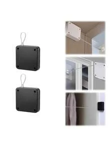 1 Piece No Drilling Automatic Door Closer Buffer Home Quiet Pull Rope Closing Push Pull Wooden Door Spring Simple - Multicolor - View 4