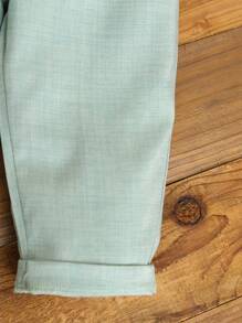 2 件套男婴正式绅士西装套装 - 纯色不对称翻领仿口袋背心和松紧腰休闲裤，（不含衬衫，不含蝴蝶结配饰），常规款式，适合所有季节，适用于生日派对、表演、婚礼、洗礼、生日庆祝和其他正式场合 - 彩色 - 查看 8