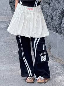 DAZY 韩版新款青少年女孩休闲简约半身裙夏季返校服 - 白色 - 查看 1