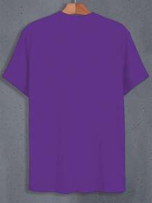 Manfinity Dauomo Men's Casual Street Cartoon Print Short Sleeve T-Shirt, Summer - Purple - View 2