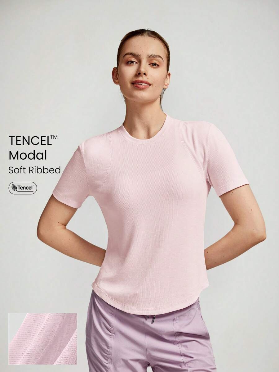 GLOWMODE 女性運動短袖T恤和背心 - 粉色 - 查看 1