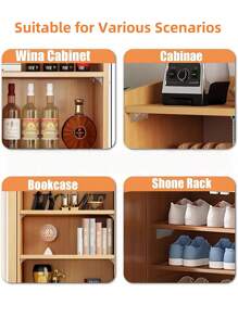 Bộ 4/10 cái Giá đỡ tủ quần áo gắn tường không cần khoan, có keo dán chịu lực, tủ đựng đồ ăn đa năng không cần dụng cụ - Trong sáng - Xem 7