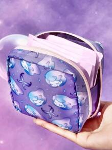 Pop Mart Azura X SHEIN 1pc/1set Cartoon Pattern Polyester Fiber Storage Bag, Can Be Used As A Feminine Hygiene Storage Bag, Digital Storage Bag, Small Item Storage Bag,Tears