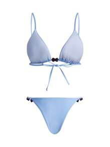 Swim Oasis 女士纯色比基尼套装和裙子，适合海滩度假