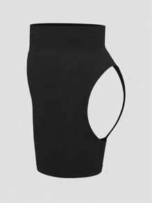 SHAPORA 2 Packs Plus Size Seamless Shapewear Set Tummy Waist Control Bust&Butt Lifter-1pc Shapewear Top Corset With Adjustable Closure+Cut-Out Mid Thigh Short -Tummy Waist Thigh Arm Control - Black - View 7