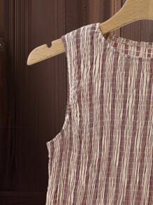 Rusticease 女式条纹印花圆领无袖连衣裙