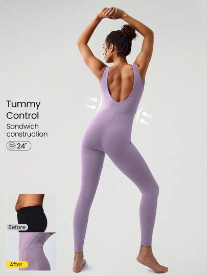 GLOWMODE 25" FeatherFit™ Mono de deporte de control de barriga elegante de verano para mujer